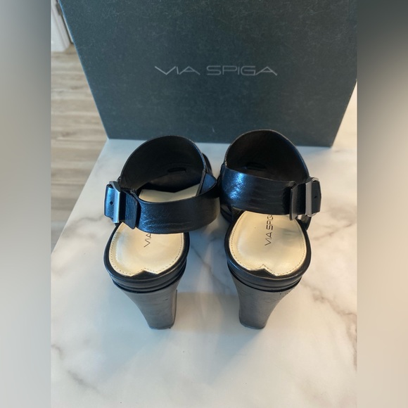 Via Spiga Ibiza Black Calf 7.5 M Heels Nordstrom - Picture 5 of 16